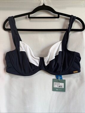 Panache Navy and White Underwire Swim Top